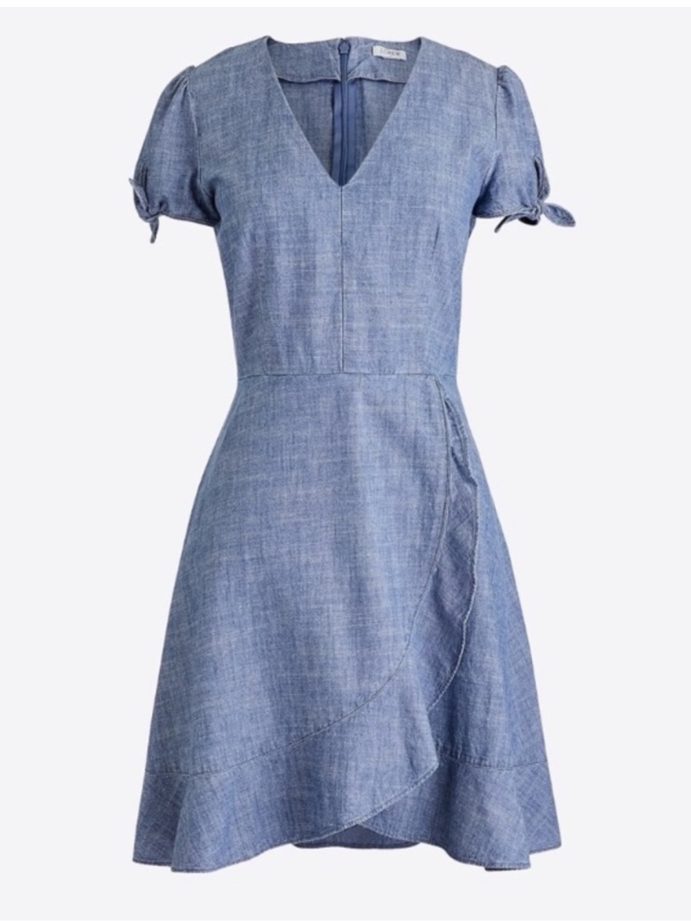 J. Crew Chambray Faux Wrap Dress size 8